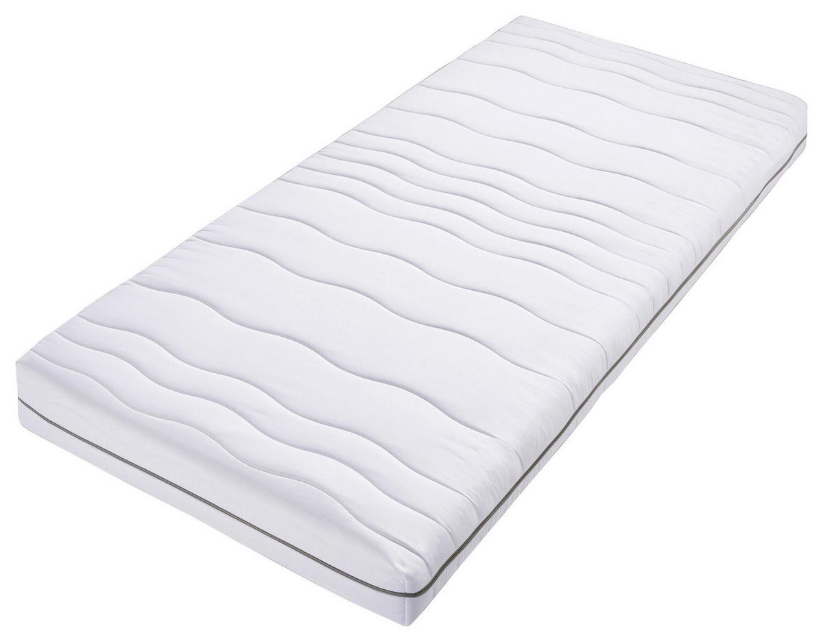 KOMFORTSCHAUMMATRATZE 90/200 cm, Höhe ca.: 18 cm, H2 = mittel, 7-Zonen - Weiß, Basics, Textil (90/200cm) - Xora