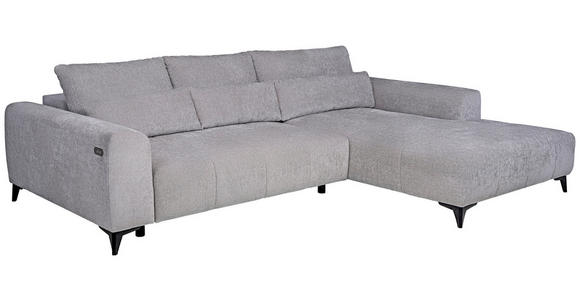 ECKSOFA  in Chenille Hellgrau  279/222 cm  - Hellgrau/Schwarz, KONVENTIONELL, Kunststoff/Textil (279/222cm) - Hom`in