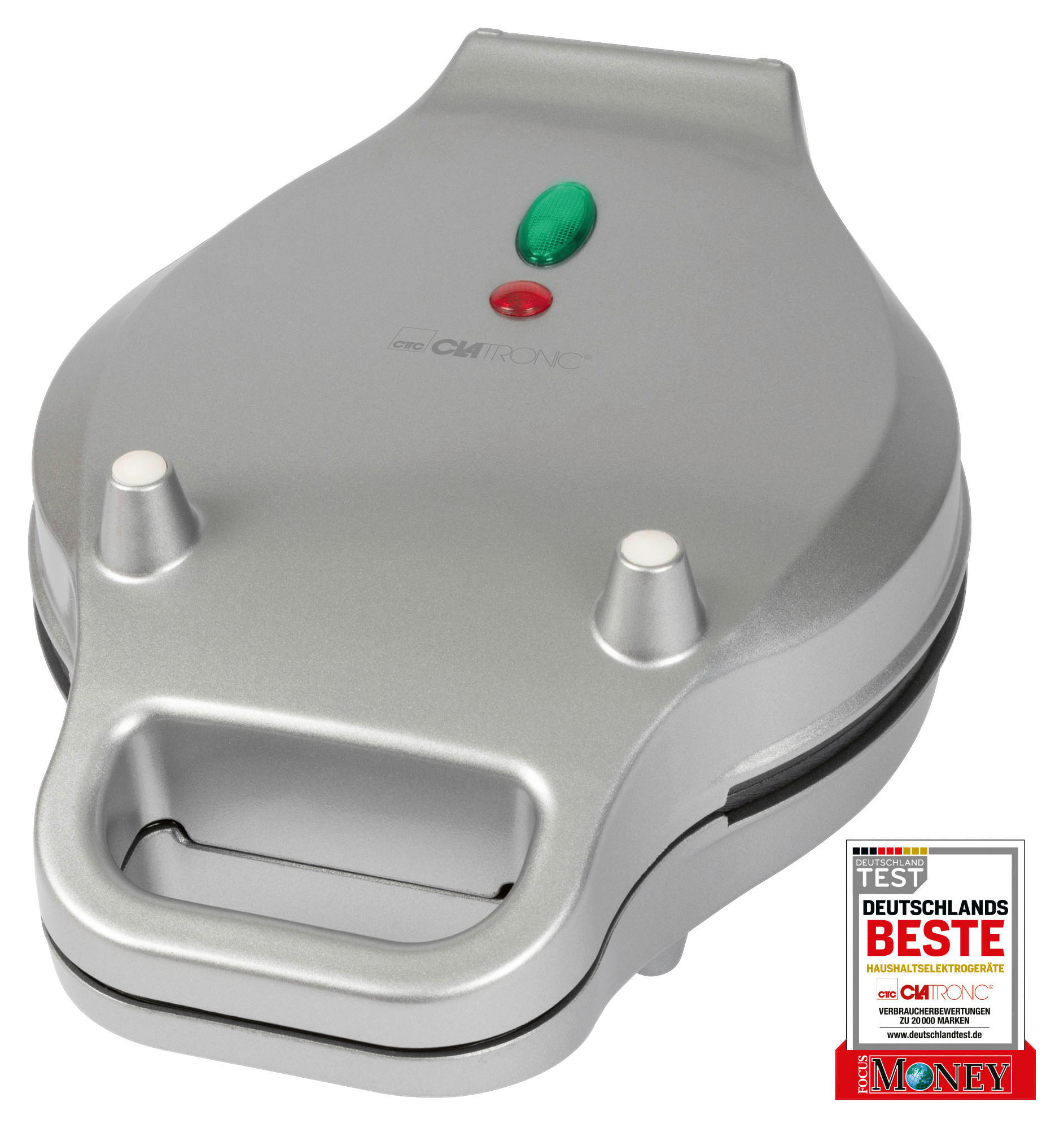WAFFELAUTOMAT  - Silberfarben, LIFESTYLE, Kunststoff/Metall (20,5/11/28cm) - Clatronic
