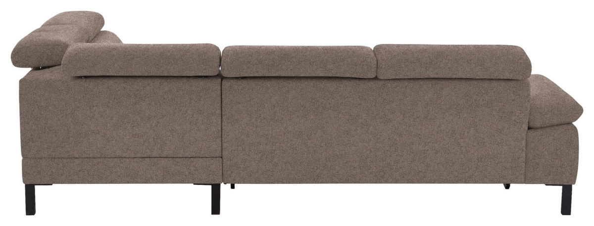 ECKSOFA in Flachgewebe Taupe  - Taupe/Schwarz, Design, Holzwerkstoff/Textil (272/217cm) - Pure Home Comfort