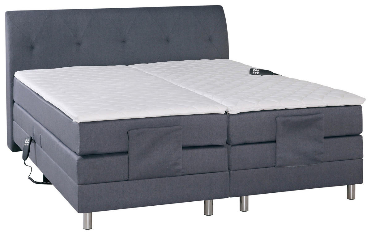 BOXSPRING KREVET 180/200 cm      - boja hroma, Dizajnerski, tekstil (180/200cm) - Hom`in