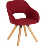 ARMLEHNSTUHL  in Flachgewebe  - Eichefarben/Rot, Natur, Holz/Textil (62/80/60cm) - Valnatura
