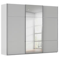SCHWEBETÜRENSCHRANK 271/223/68 cm,  in Grau, 3 Tür(en)  - Chromfarben/Grau, KONVENTIONELL, Glas/Holzwerkstoff (271/223/68cm) - Novel