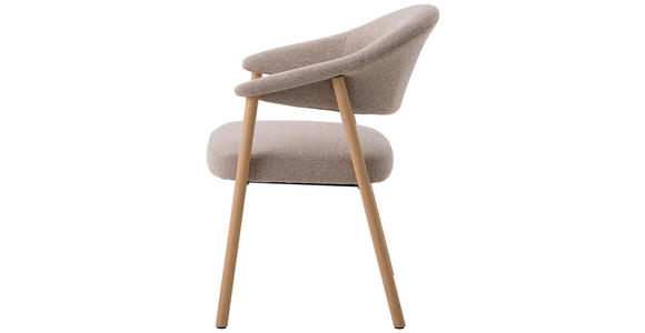 ARMLEHNSTUHL in Flachgewebe - Sandfarben/Eichefarben, KONVENTIONELL, Holz/Textil (63/81/63cm) - Ambia Home