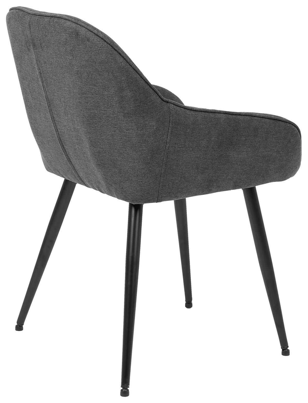 SCAUN CU BRAȚE in gri  - negru/gri, Romantik / Landhaus, metal/textil (55/80/61cm) - Livetastic