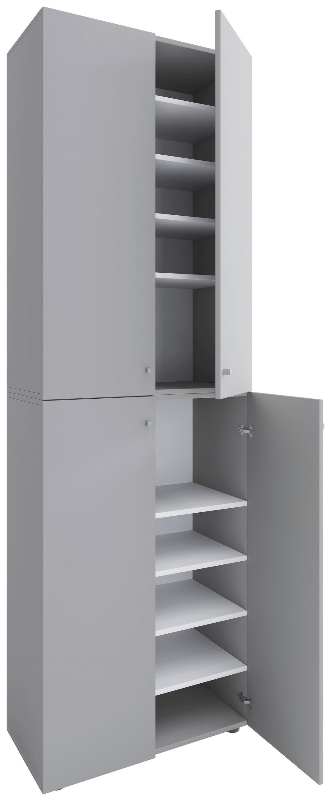 SCHUHSCHRANK Lona  in 70/220/40 cm  - Silberfarben/Schwarz, Design, Holzwerkstoff/Kunststoff (70/220/40cm) - MID.YOU