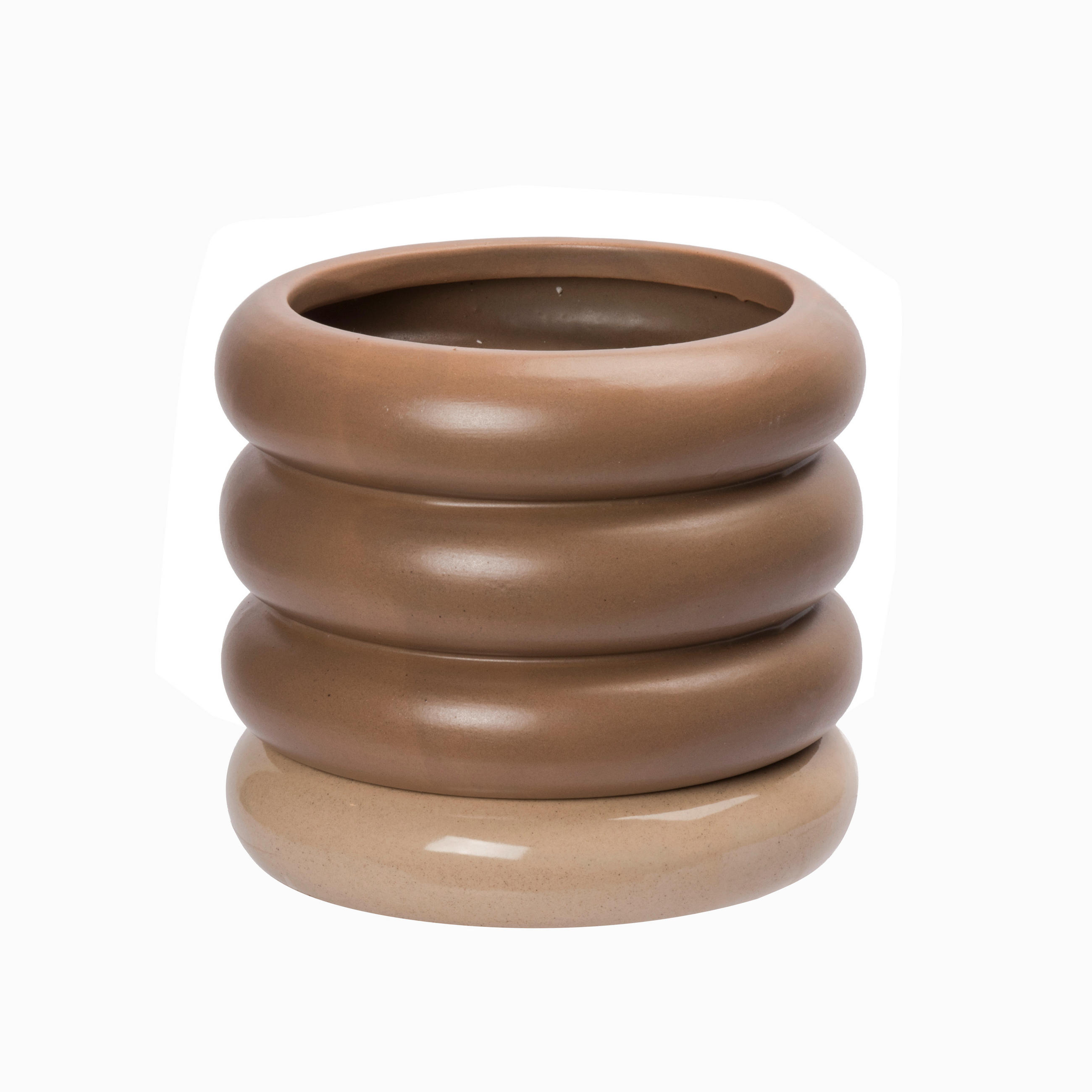 VASE 14.7 cm  - Sandfarben/Braun, Trend, Keramik (14,7/16,8cm) - Ambia Home