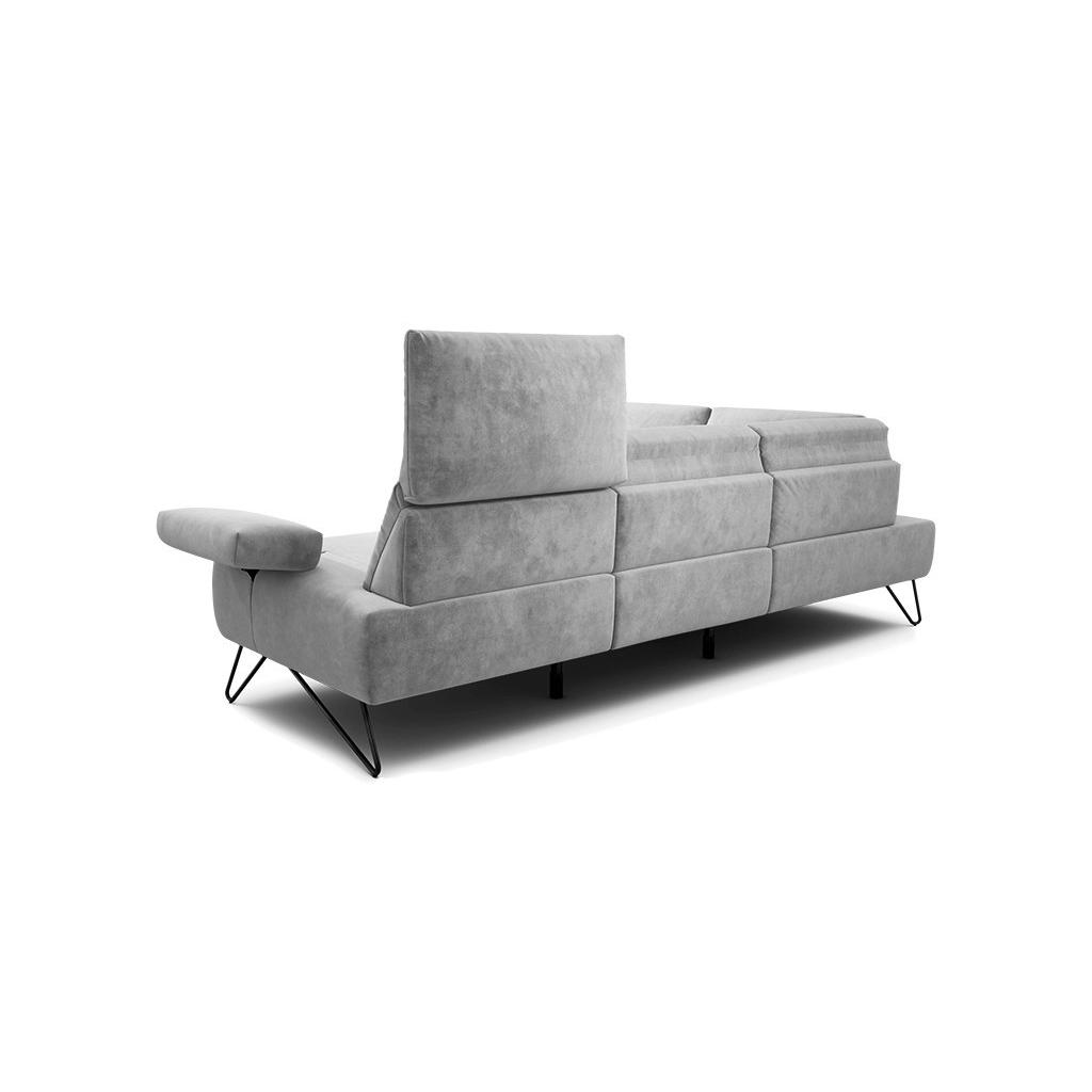Thumbnail - Sensoo Ecksofa Cosy, Hellgrau, Textil, 5-Sitzer, Ottomane links, L-Form, 248-263x193 cm, Stoffauswahl, Armteil links, re...