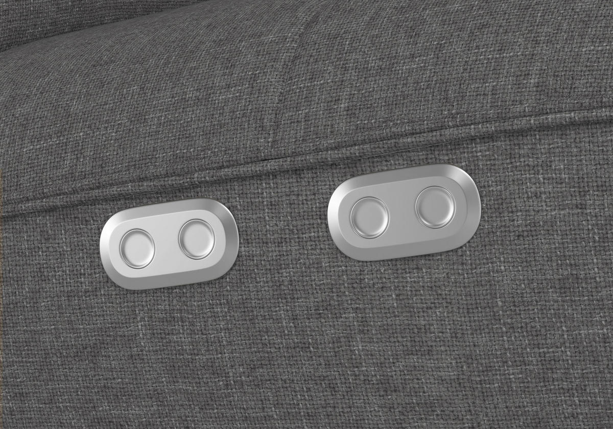 RELAXSESSEL EVE E Chenille Kopfteilverstellung, Rücken echt    - Anthrazit/Silberfarben, Basics, Textil/Metall (80/109/98cm) - Sit & More