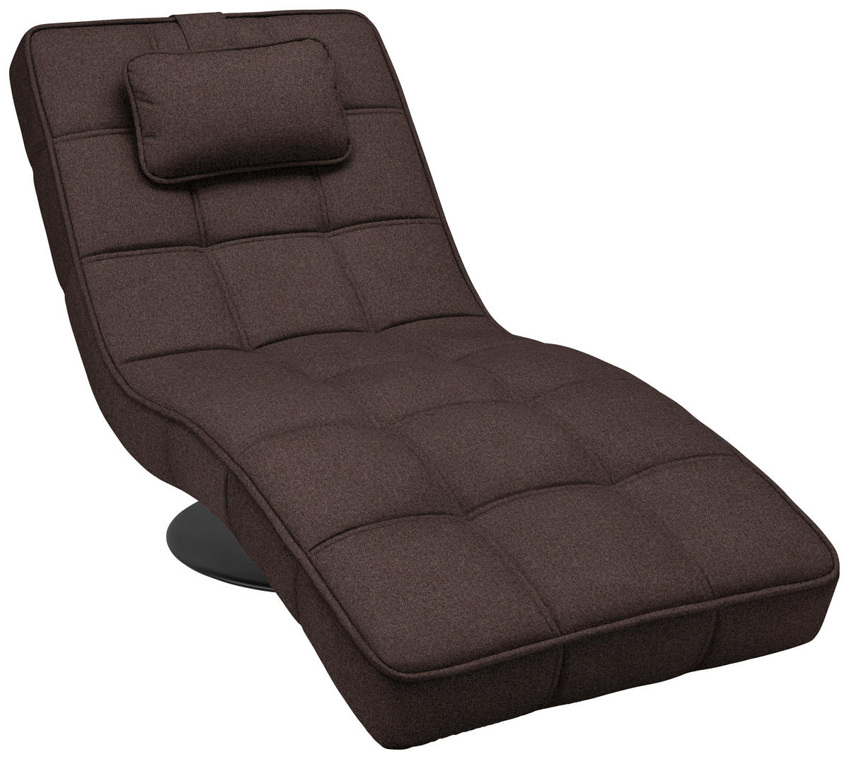 LIGGFÅTÖLJ i vävt tyg mörkbrun  - svart/mörkbrun, Design, metall/textil (74/86/162cm) - Livetastic