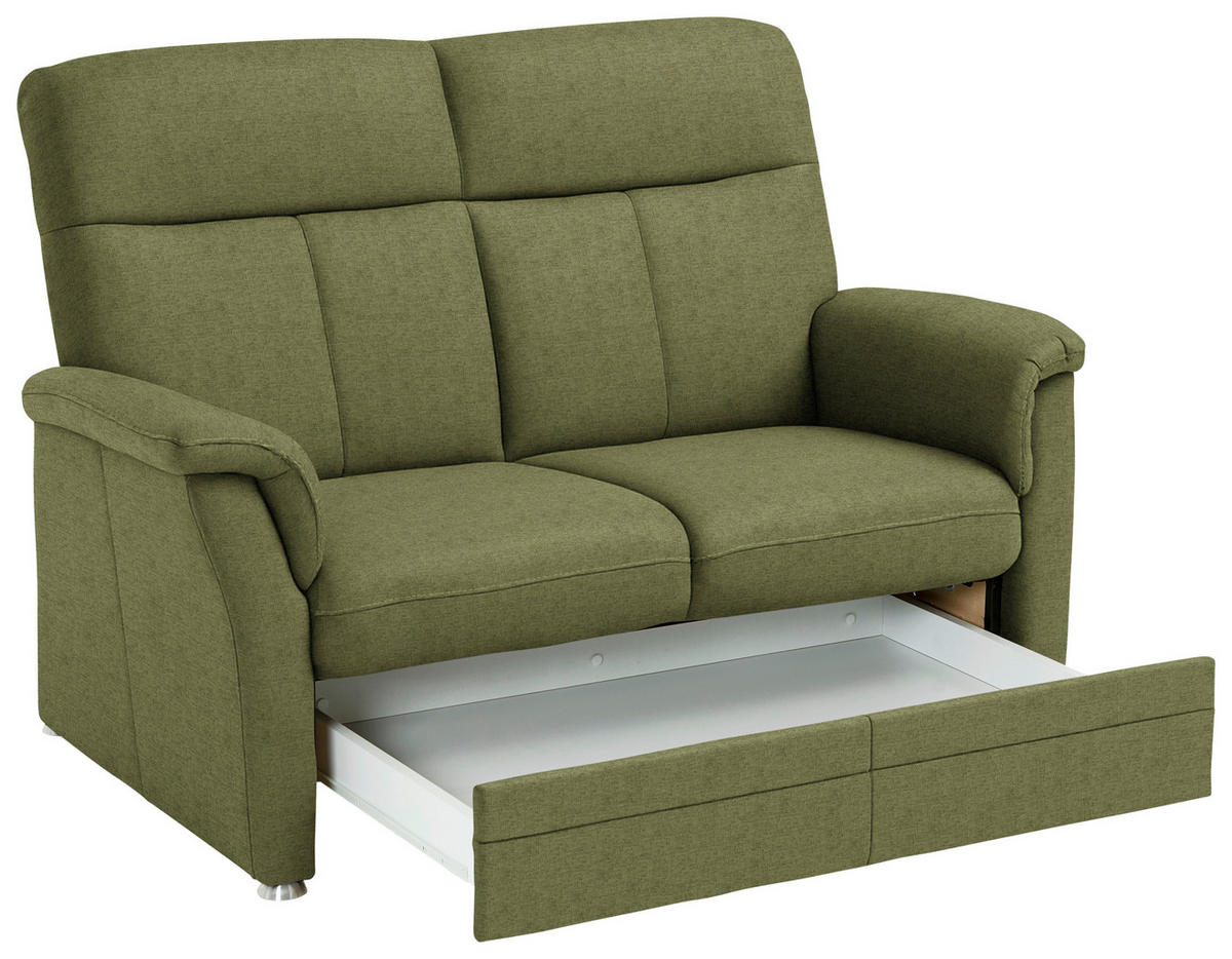 2-SITZER-SOFA Flachgewebe Grün  - Alufarben/Grün, Konventionell, Textil/Metall (142/100/89cm) - Beldomo Comfort