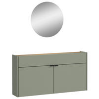 GARDEROBE 2-teilig  in 110/200/22 cm  - Eichefarben/Grün, Design, Glas/Holzwerkstoff (110/200/22cm)