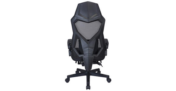 GAMINGSTUHL  in Lederlook, Netzbespannung Schwarz  - Schwarz, MODERN, Kunststoff/Textil (59/107-117/58cm) - Carryhome