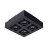 DECKENLEUCHTE 25 W    25/25/8.8 cm  - Schwarz, Basics (25/25/8.8cm) - Lucide