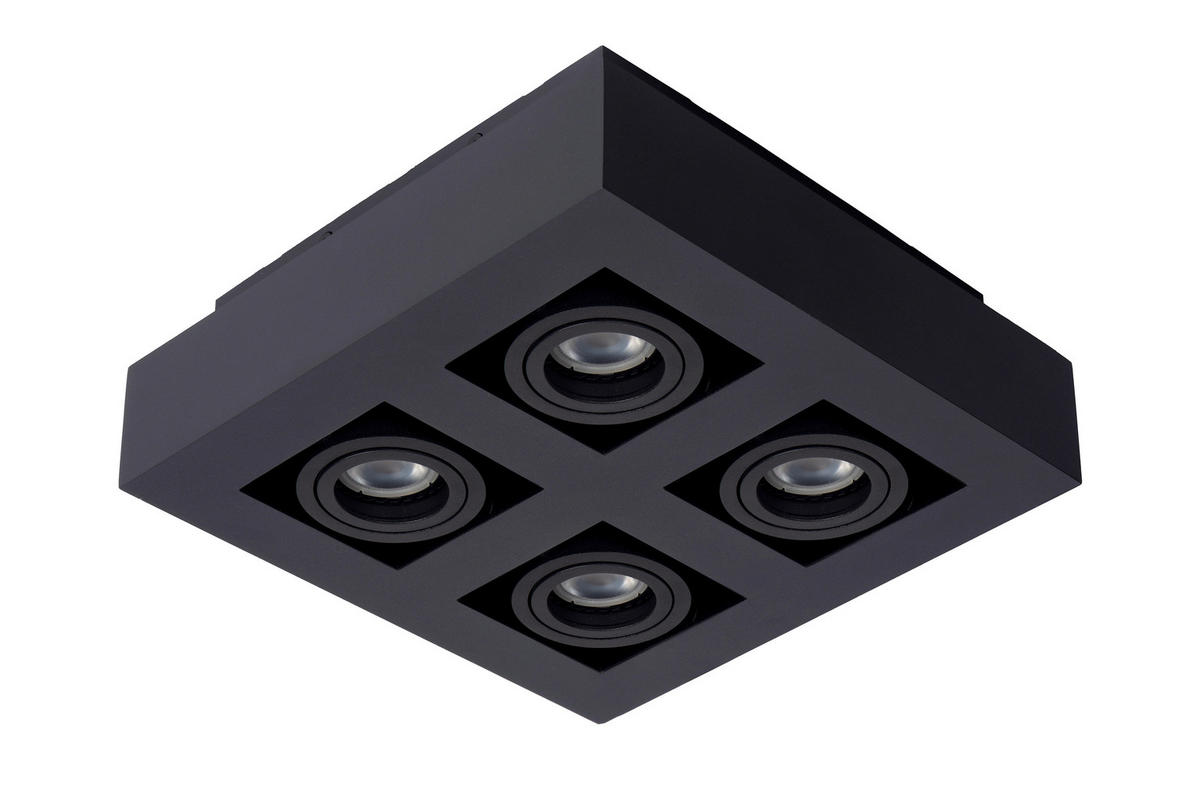 DECKENLEUCHTE Xirax 25/25/8.8 cm   - Schwarz, Basics (25/25/8.8cm) - Lucide