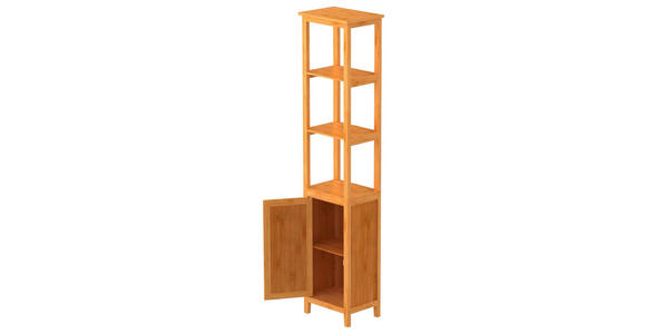 HOCHSCHRANK 40,0/190,0/30,0 cm - Silberfarben, Natur, Holz/Metall (40,0/190,0/30,0cm) - Carryhome
