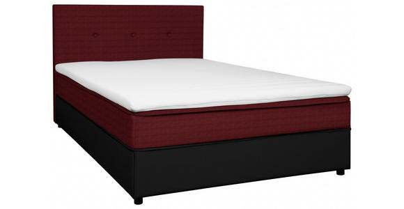 BOXBETT 120/200 cm  in Rot, Schwarz  - Rot/Schwarz, KONVENTIONELL, Holz/Textil (120/200cm) - Carryhome