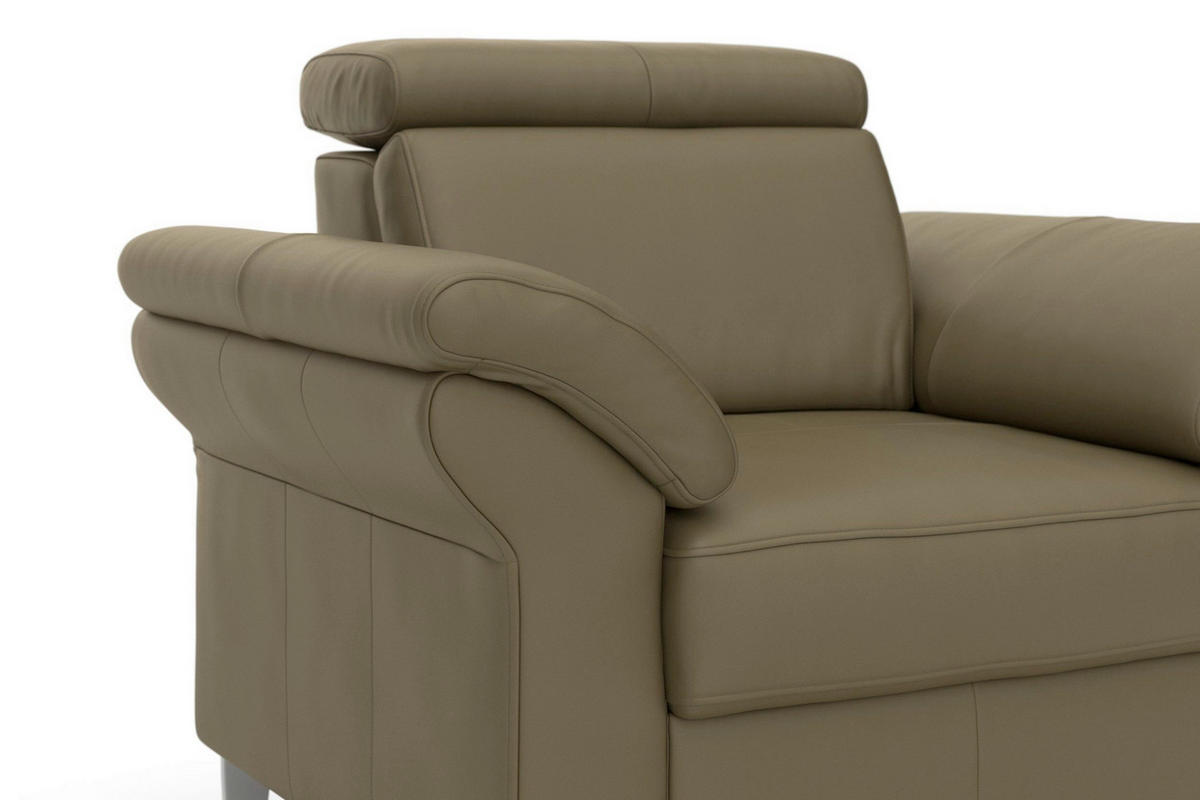 SESSEL in Echtleder Olivgrün  - Chromfarben/Olivgrün, Basics, Leder/Metall (101/84/93cm) - Sit & More