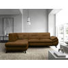 ECKSOFA in Struktur, Plüsch Braun  - Schwarz/Braun, Design, Textil/Metall (201/274cm) - MID.YOU