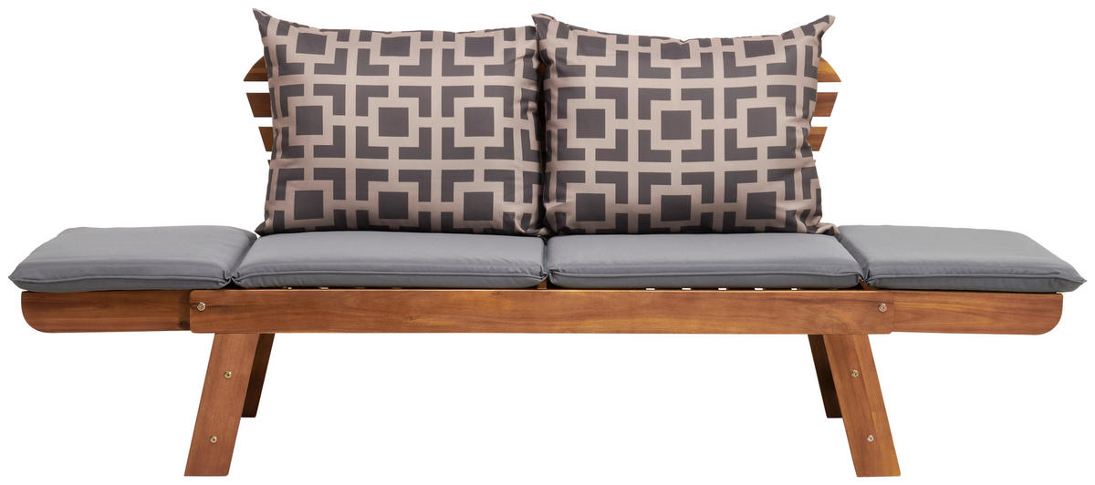 BANCĂ DE GRĂDINĂ - gri/culoare lemn acacia, Design, lemn/textil (75/190/67cm) - Ambia Garden