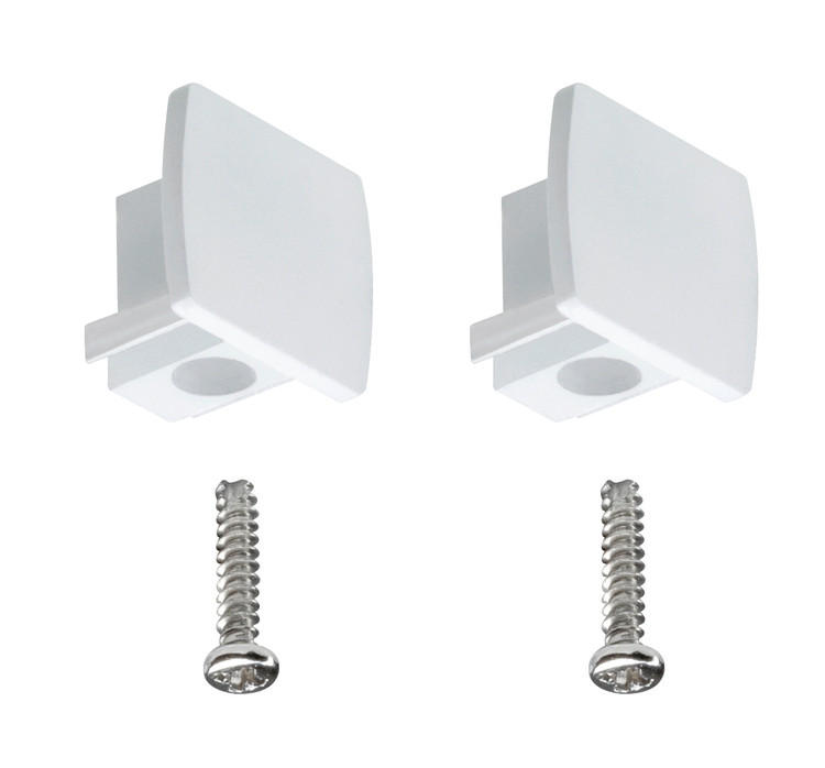 SCHIENENSYSTEM-ENDKAPPEN - Weiß, Design, Kunststoff (1,3/1,8/2,1cm) - Paulmann