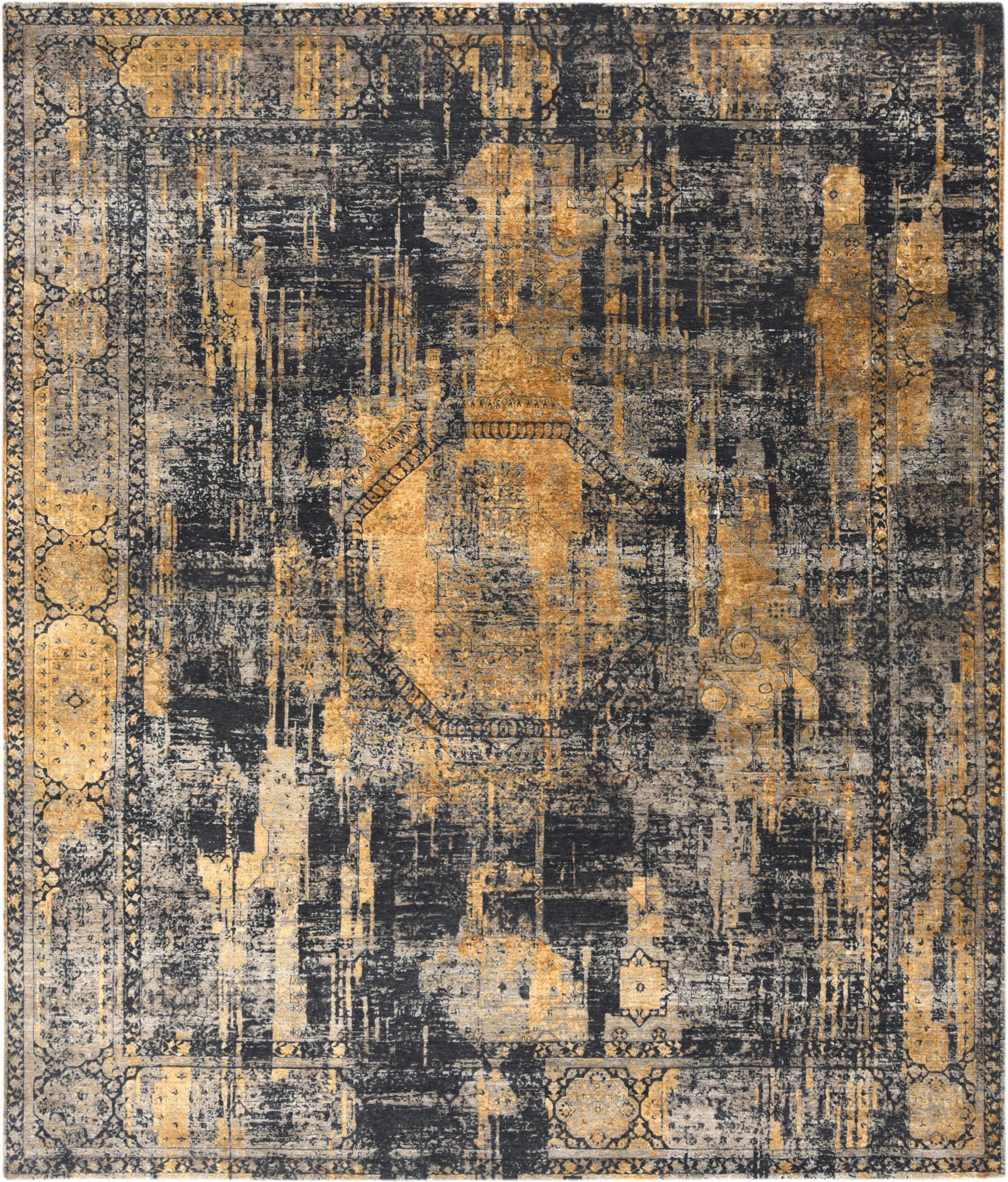 ORIENTÁLNÍ KOBEREC, 200/300 cm antracitová, oranžová, barvy stříbra - oranžová/barvy stříbra, Design, textil (200/300cm) - Cazaris