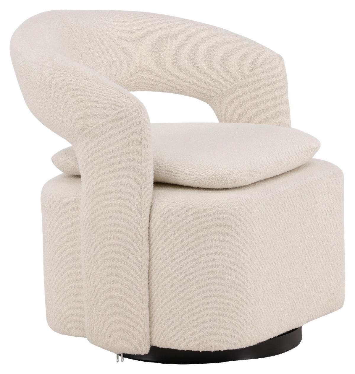 SESSEL in Bouclé Weiß  - Weiß, Design, Textil/Metall (69/75/72cm) - Livetastic
