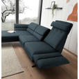 ECKSOFA Petrol Flachgewebe  - Petrol/Schwarz, Design, Textil/Metall (176-217/279-327cm) - Dieter Knoll