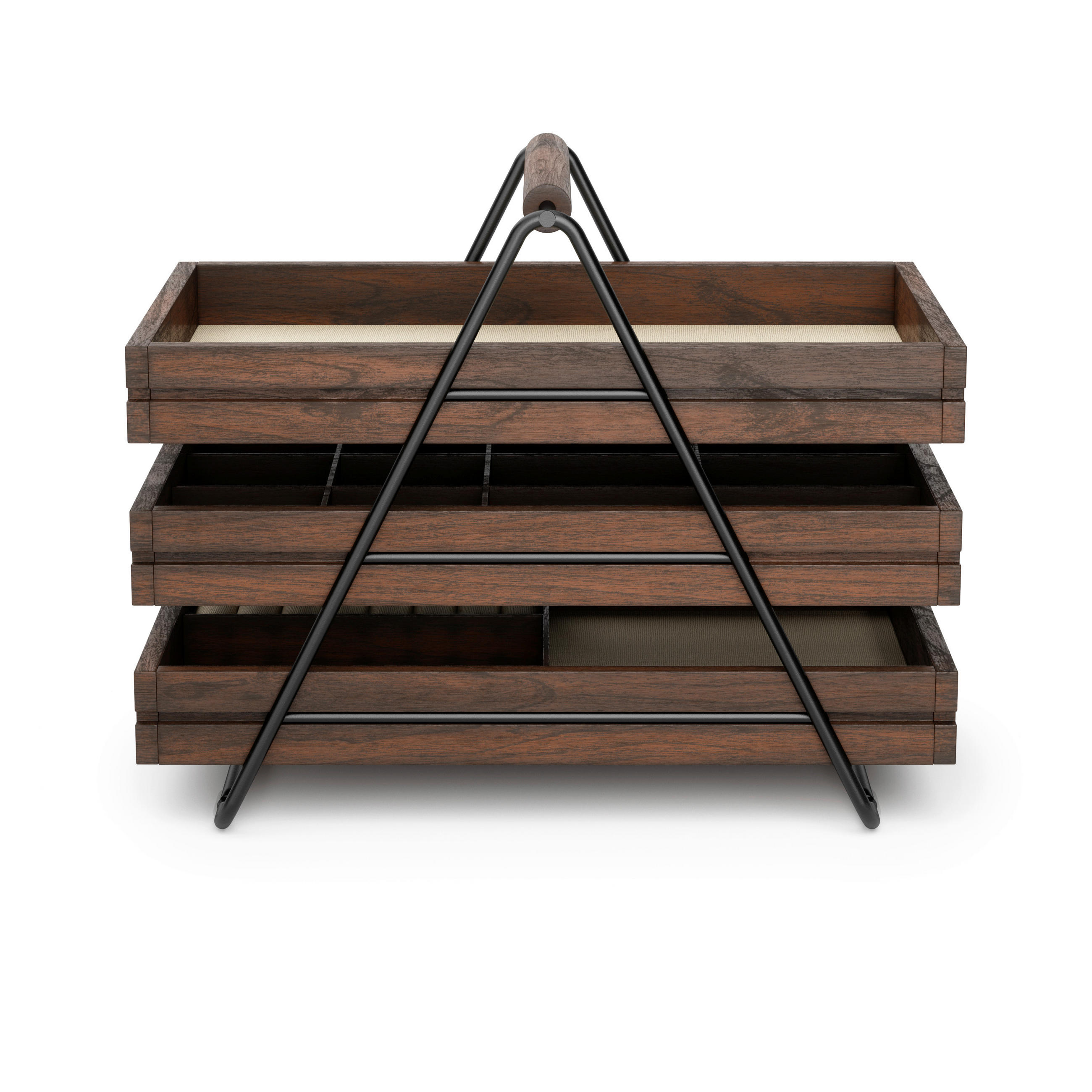 ORGANIZÉR NA ŠPERKY - černá/barvy vlašských ořechů, Basics, dřevo (18/20/28cm) - Umbra