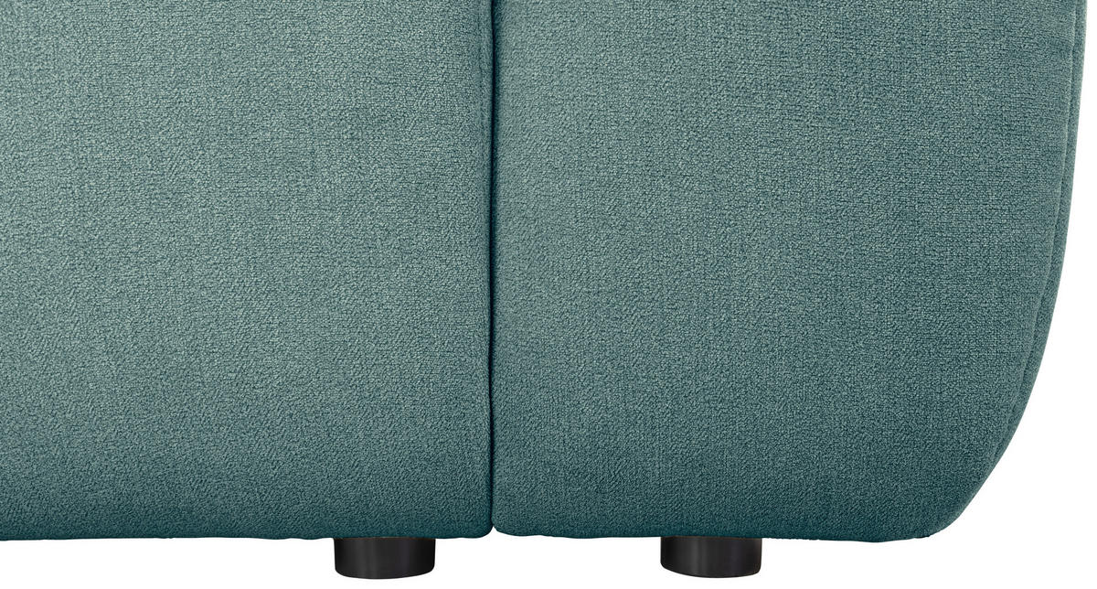 ECKSOFA Petrol Velours  - Petrol/Schwarz, KONVENTIONELL, Kunststoff/Textil (168/298cm) - Carryhome