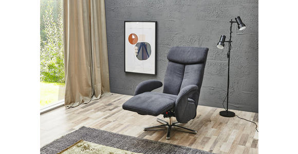 RELAXSESSEL in Textil Dunkelgrau - Chromfarben/Dunkelgrau, Design, Textil/Metall (74/112/84cm) - Cantus