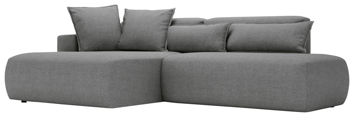 ECKSOFA Chenille Dunkelgrau  - Dunkelgrau/Schwarz, Design, Kunststoff/Textil (160/284cm) - Livetastic