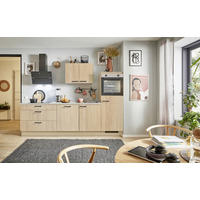 KÜCHENBLOCK PN 100 280 cm  in Eichefarben, Beigebraun  - Eichefarben/Beigebraun, Design, Holzwerkstoff/Metall (280cm) - Pino