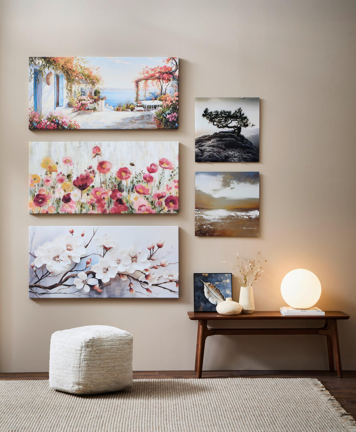 LEINWANDBILD Blumen  - Multicolor, Basics, Holz/Papier (115/55cm) - Euroart