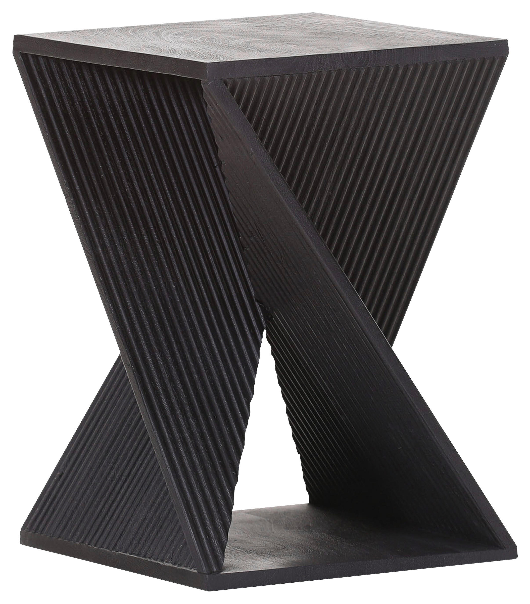 BEISTELLTISCH 35/35/50 cm Mangoholz massiv Schwarz quadratisch  - Schwarz, LIFESTYLE, Holz (35/35/50cm) - Landscape