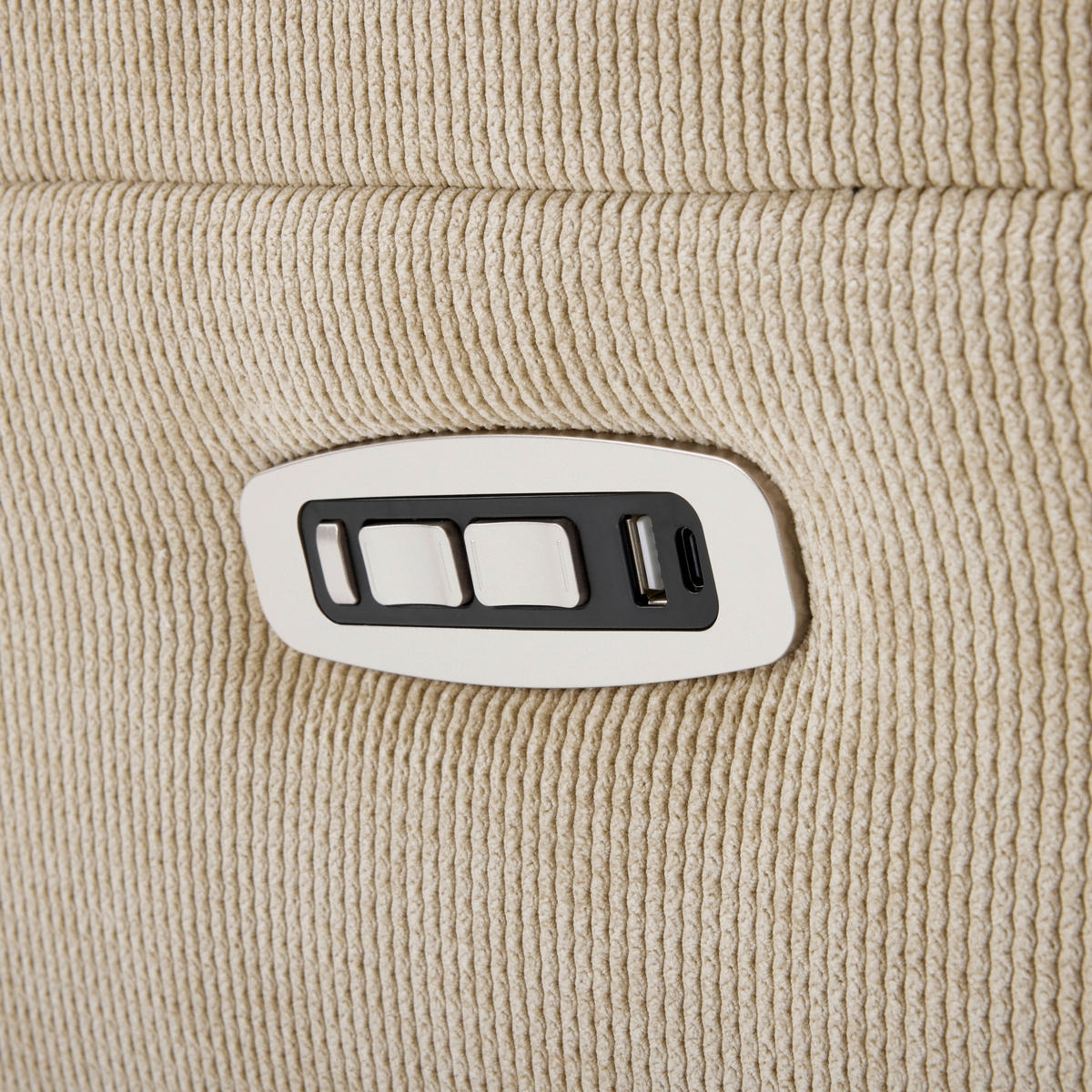 RELAXSESSEL NORA Webstoff    - Beige/Schwarz, Design, Textil/Metall (68/113/84cm) - Livetastic