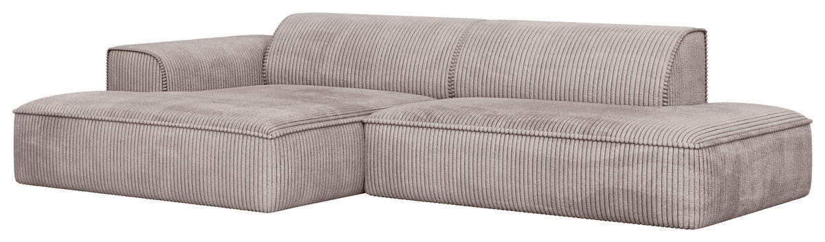 ECKSOFA BILLUND in Cord Cappuccino  294/165 cm  - Schwarz/Cappuccino, KONVENTIONELL, Holzwerkstoff/Kunststoff (294/165cm) - Livetastic