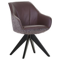 ARMLEHNSTUHL  in Chenille, Lederlook  - Violett/Schwarz, KONVENTIONELL, Holz/Textil (60/83/65cm) - Landscape