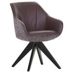 ARMLEHNSTUHL  Sitzfläche 360° drehbar, automatische Rückholfunktion Chenille, Lederlook  - Violett/Schwarz, KONVENTIONELL, Holz/Textil (60/83/65cm) - Landscape