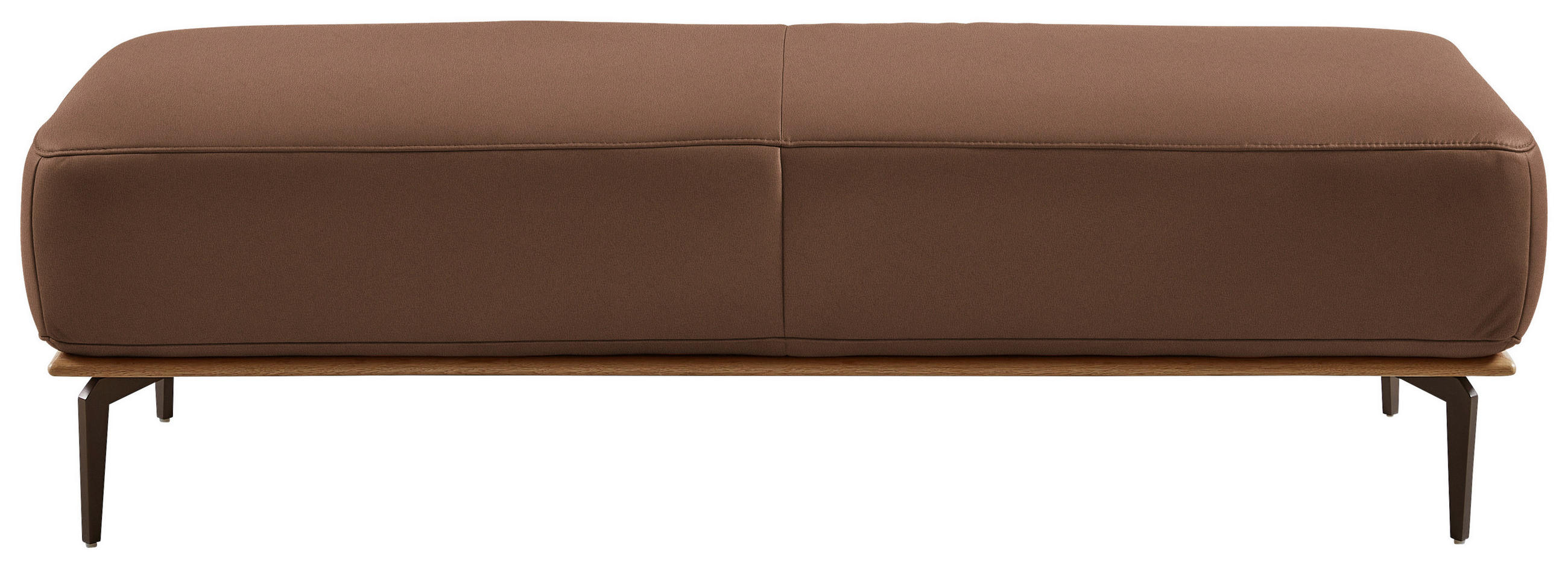 HOCKER in Holz, Leder Braun  - Bronzefarben/Braun, Design, Leder/Holz (151/44/61cm) - Valnatura