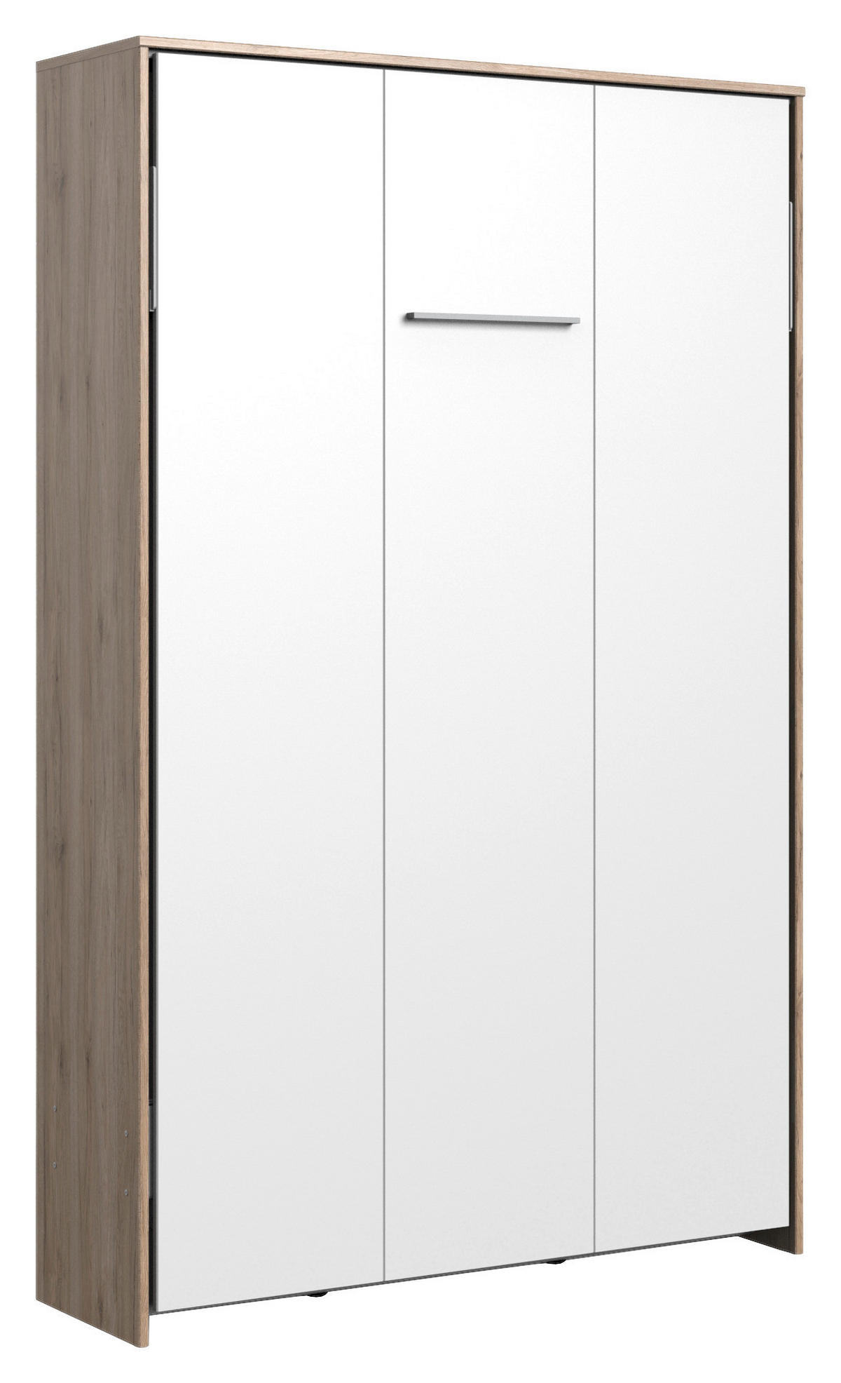 SCHRANKBETT 120/200 cm  in Weiß, Eichefarben Lattenrostinkl.  - Eichefarben/Weiß, KONVENTIONELL, Holz/Metall (120/200cm) - MID.YOU