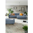 ECKSOFA  in Webstoff Blau  279/182 cm  - Blau/Schwarz, KONVENTIONELL, Textil/Metall (279/182cm) - Hom`in