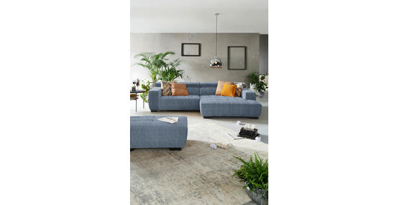 ECKSOFA  in Webstoff Blau  279/182 cm  - Blau/Schwarz, KONVENTIONELL, Textil/Metall (279/182cm) - Hom`in