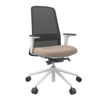 DREHSTUHL Schwarz, Weiß, Hellbraun  - Hellbraun/Schwarz, MODERN, Leder/Kunststoff (70/103-115/70cm)