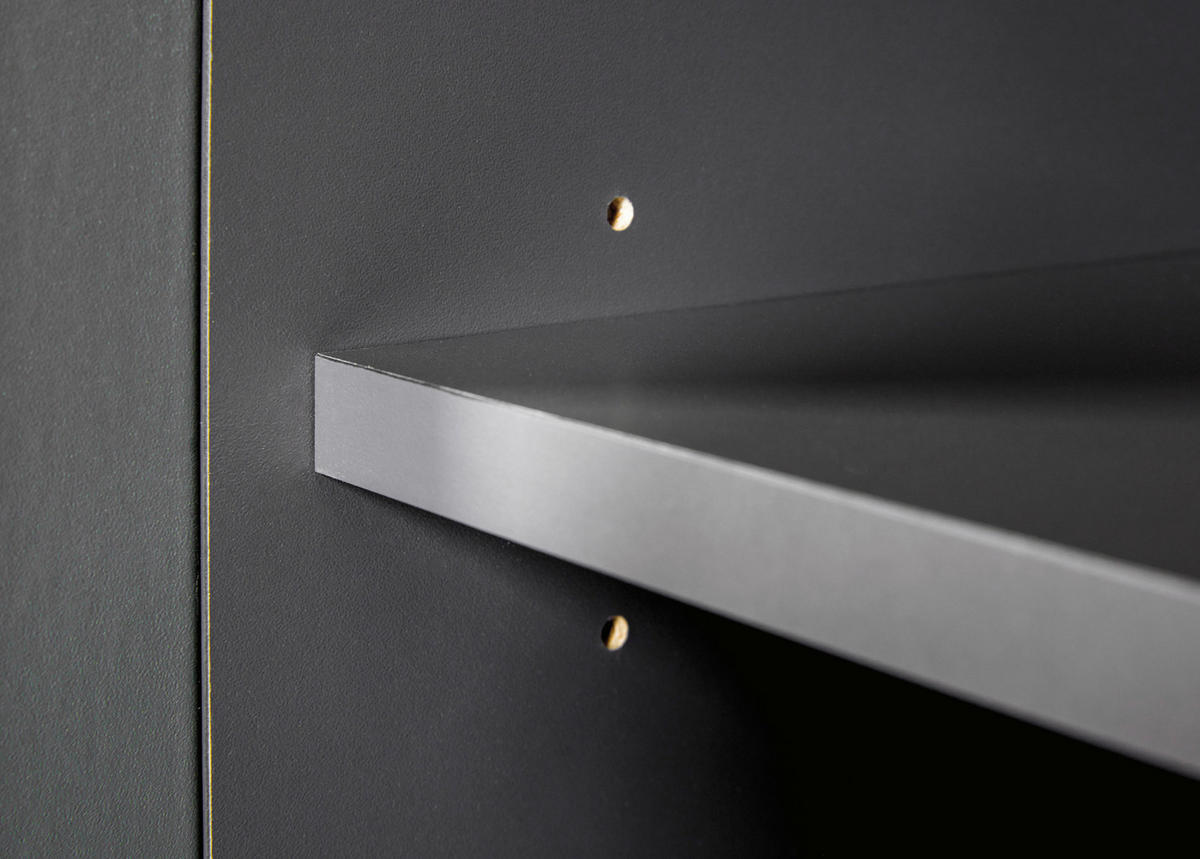 HOCHSCHRANK 42/197/40 cm  - Anthrazit/Schwarz, Natur, Holzwerkstoff/Metall (42/197/40cm) - home24