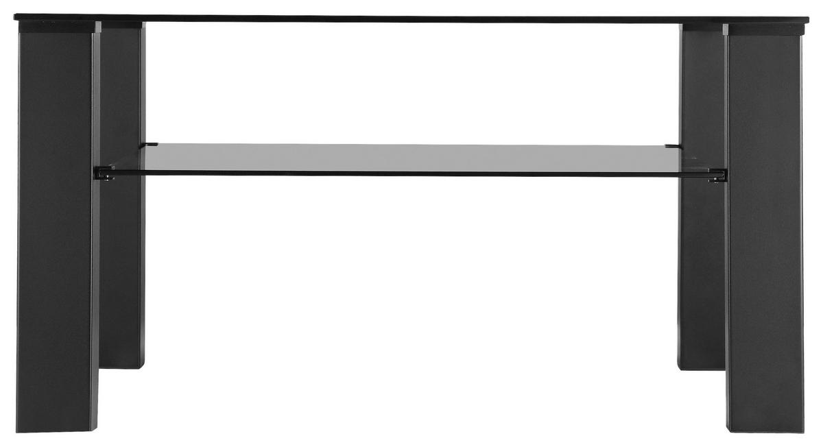 COUCHTISCH Rauchglas, Klarglas 80/80/42 cm quadratisch Grau, Schwarz  - Schwarz/Grau, Design, Glas/Metall (80/80/42cm) - Novel