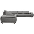 ECKSOFA Grau Struktur Rückenkissen, Rücken echt  - Chromfarben/Grau, KONVENTIONELL, Textil/Metall (310/280cm) - Carryhome