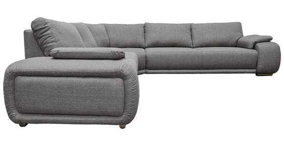 ECKSOFA Grau Struktur Rückenkissen, Rücken echt  - Chromfarben/Grau, KONVENTIONELL, Textil/Metall (310/280cm) - Carryhome