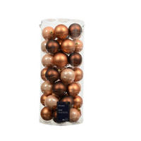 CHRISTBAUMKUGEL-SET 6,00 cm  - Cognac/Perlmutt, KONVENTIONELL, Glas (6,00cm)