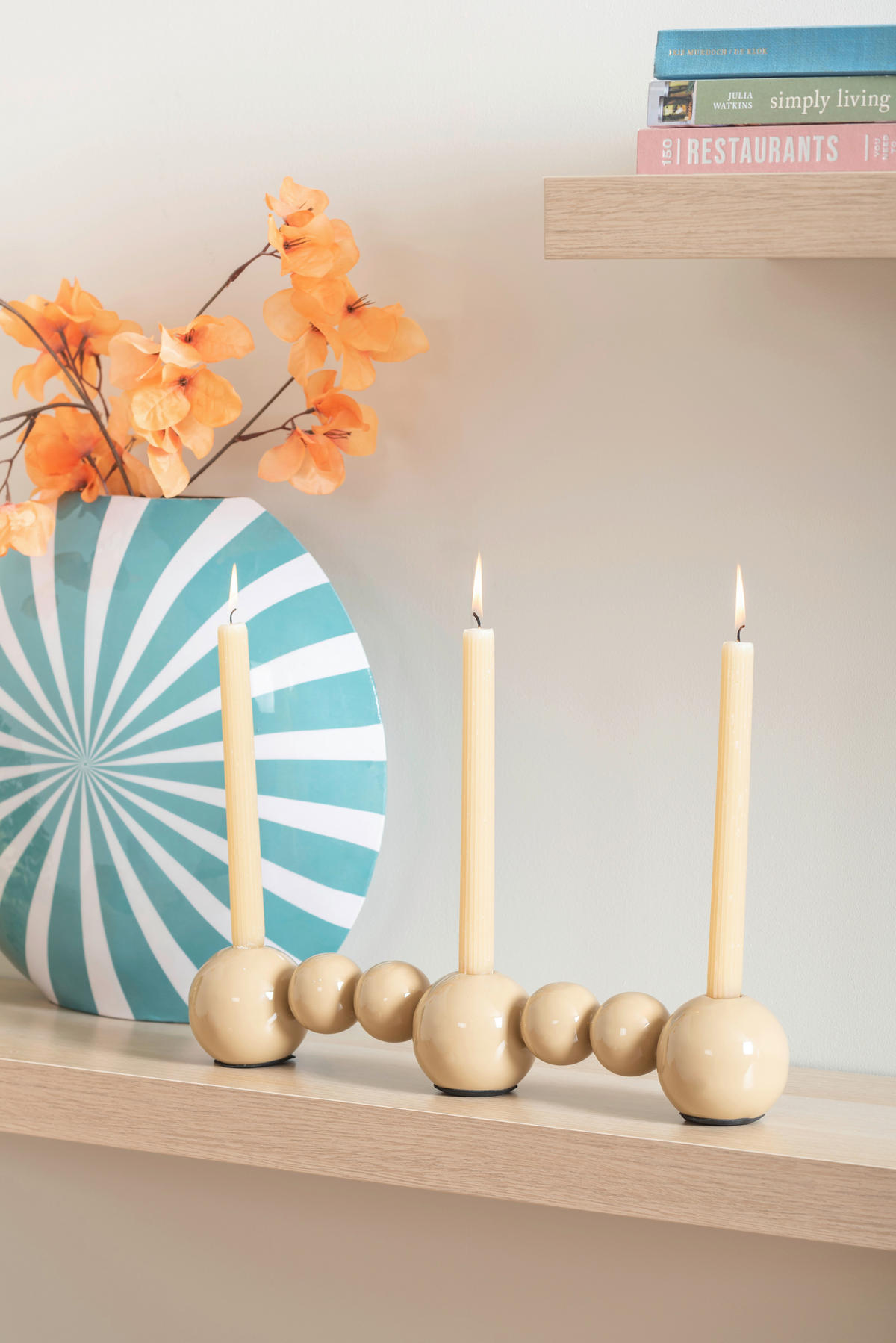 KERZENHALTER - Beige, Basics, Metall (41/7/7cm) - Present Time